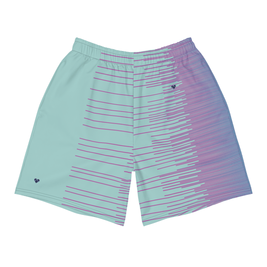 Mint Stripes Dual Sport Shorts for Men by CRiZ AMOR