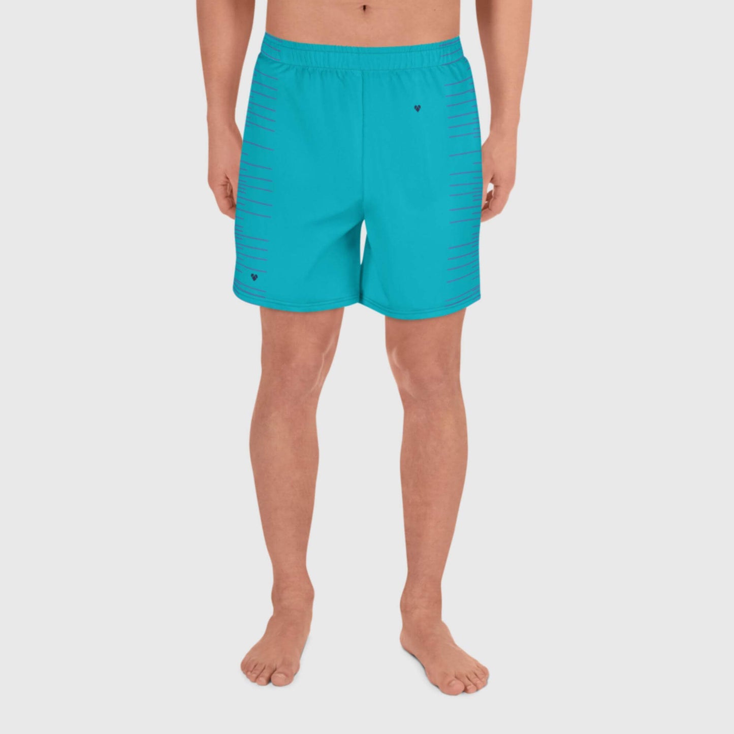 Dynamic movement with CRiZ AMOR's Turquoise Dual Sport Shorts for men