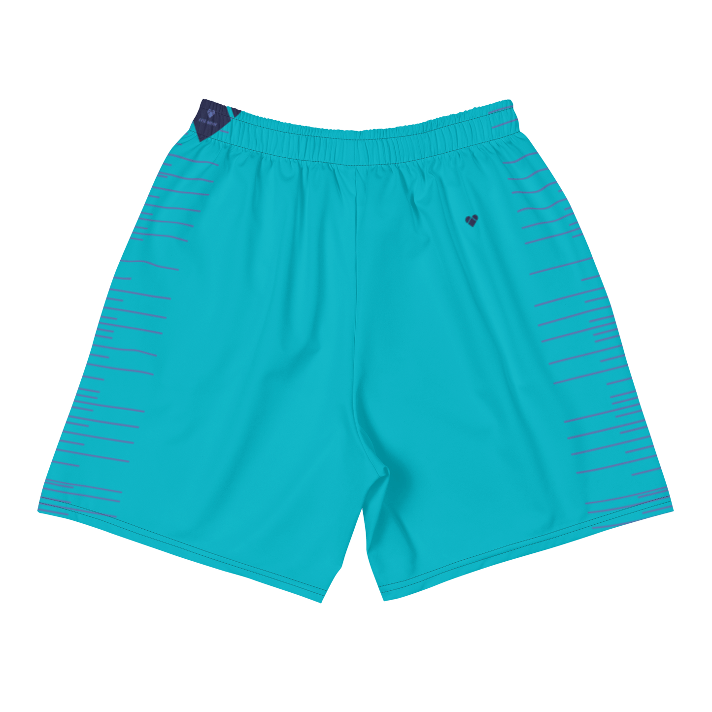 Men's vibrant sport shorts with periwinkle gradient stripes - CRiZ AMOR's empowerment