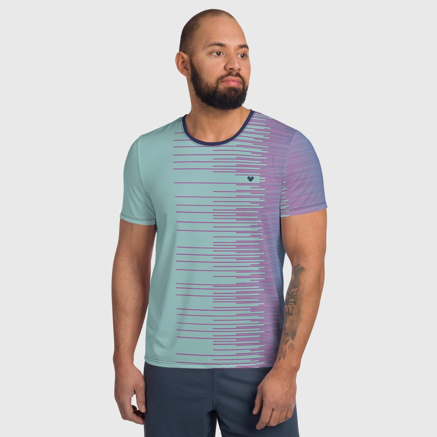Men's Mint Stripes Dual Athletic Shirt - Amor Dual Collection