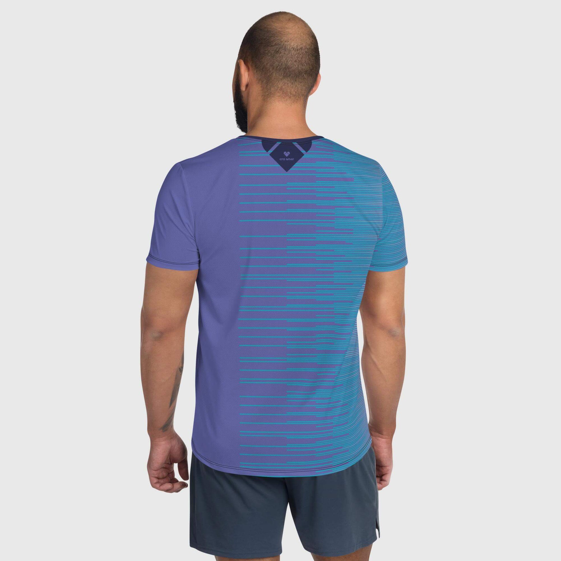 Men's Designer Shirt: Periwinkle Stripes Dual Sport Shirt