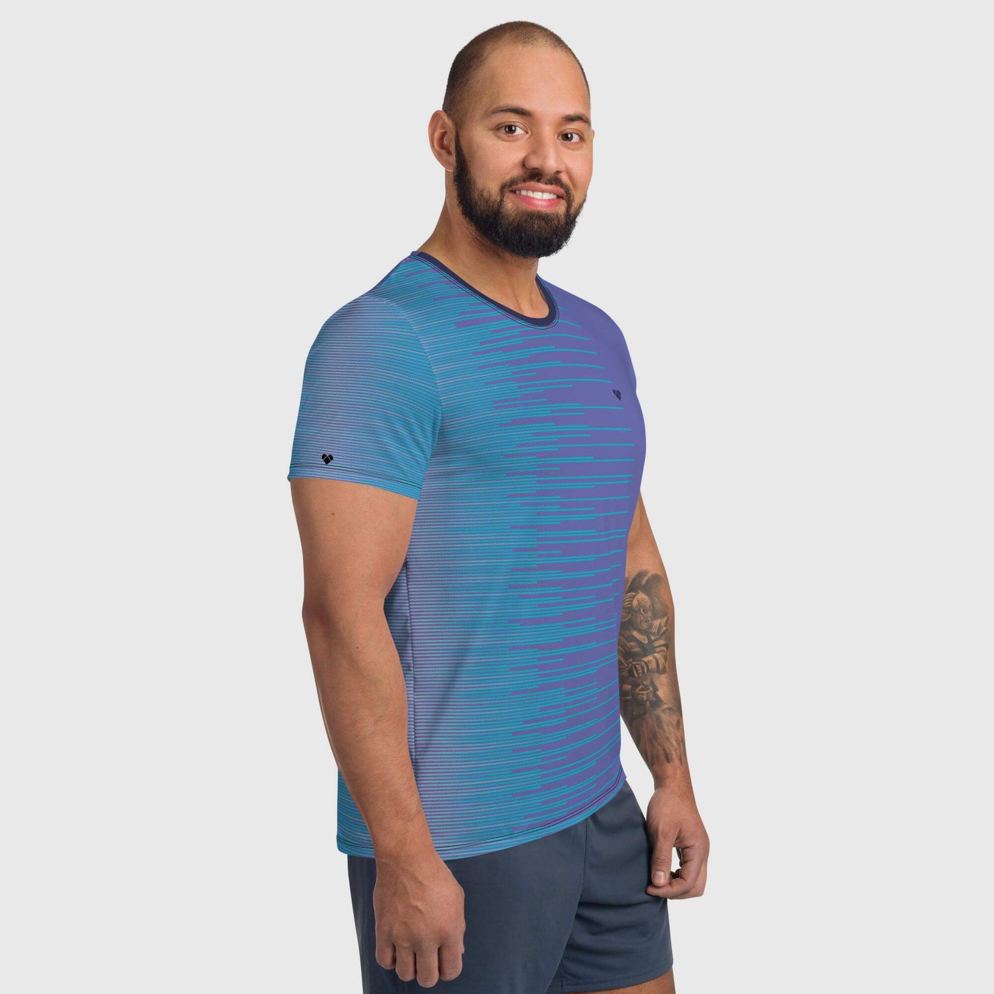 Designer Sport Shirt with Periwinkle Stripes