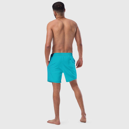 Turquoise gradient stripe swim trunks - CRiZ AMOR's beachside charm