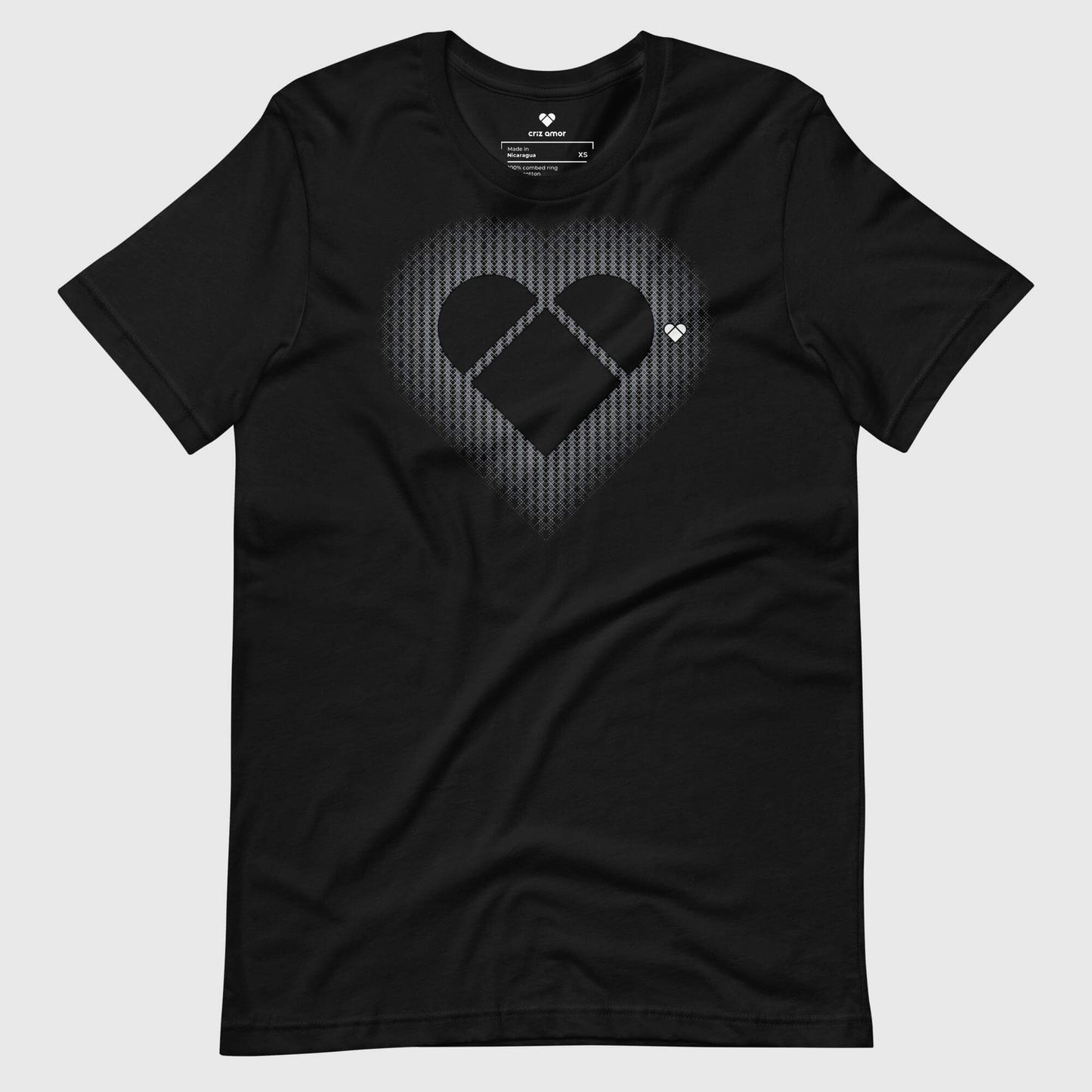 Heart Logo Tee in Black: A CRiZ AMOR Statement Piece