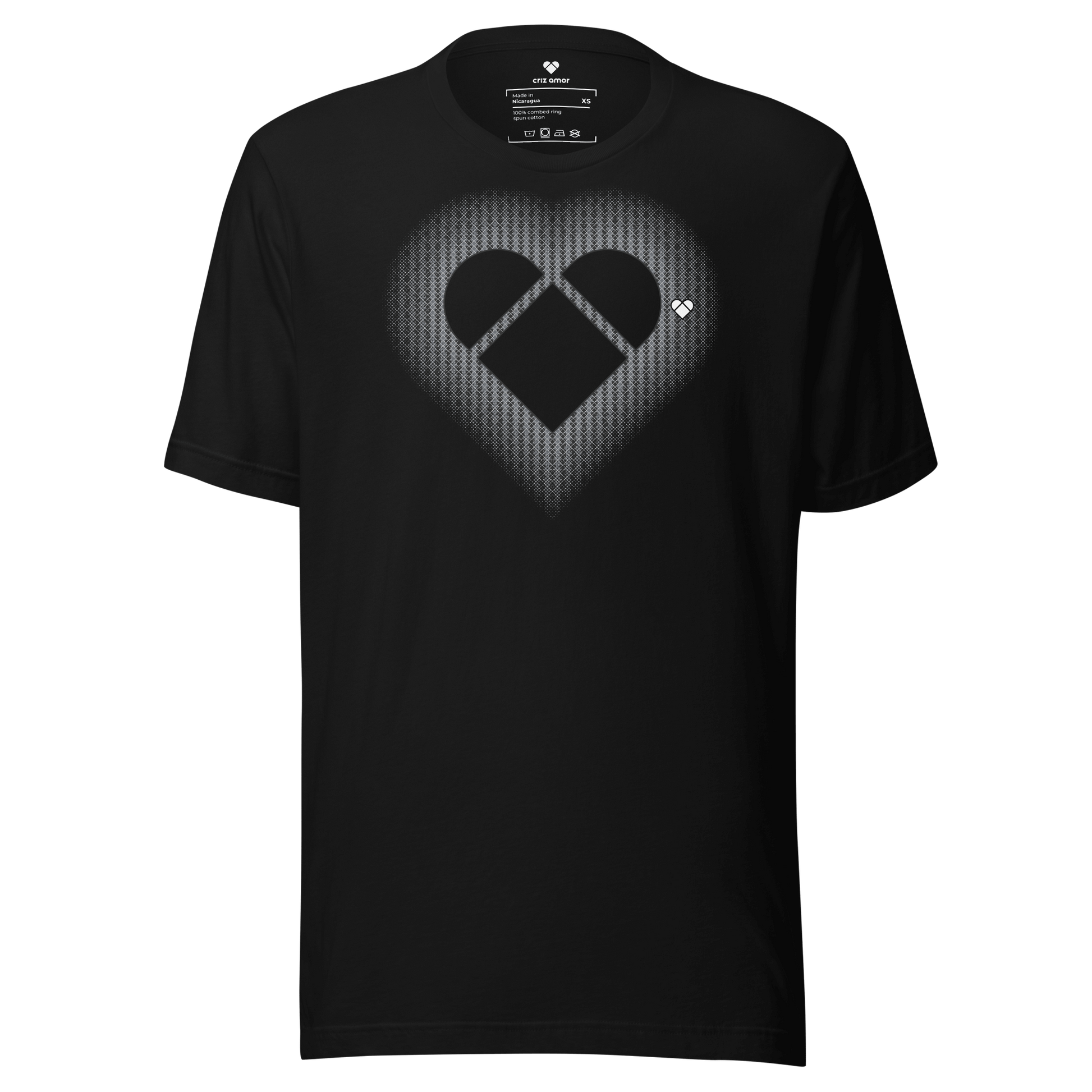 Black Lovogram Aura Tee with Heart Logo Design