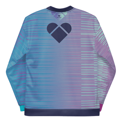 heart logo back Amor Dual Stripes Bomber - CRiZ AMOR Fashion