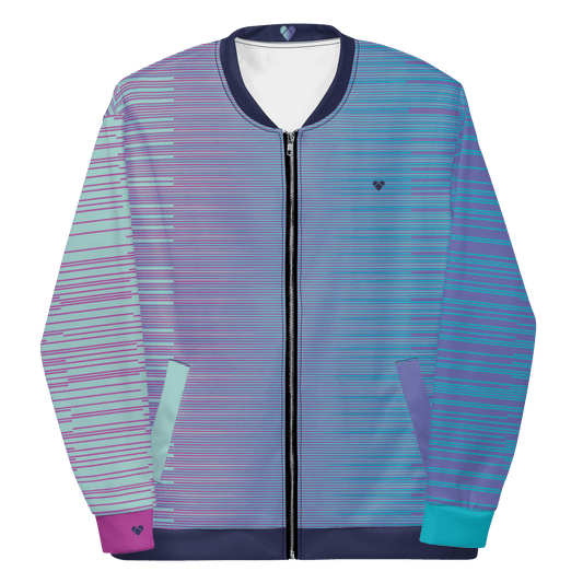 Periwinkle Dream Bomber with Gradient Stripes
