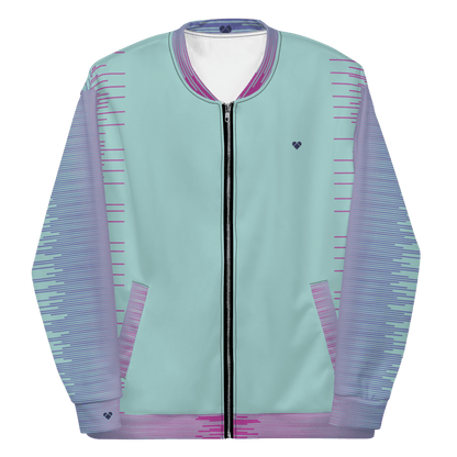 Mint & Fucsia Pink Bomber Jacket Dual by CRiZ AMOR - Genderless Chic