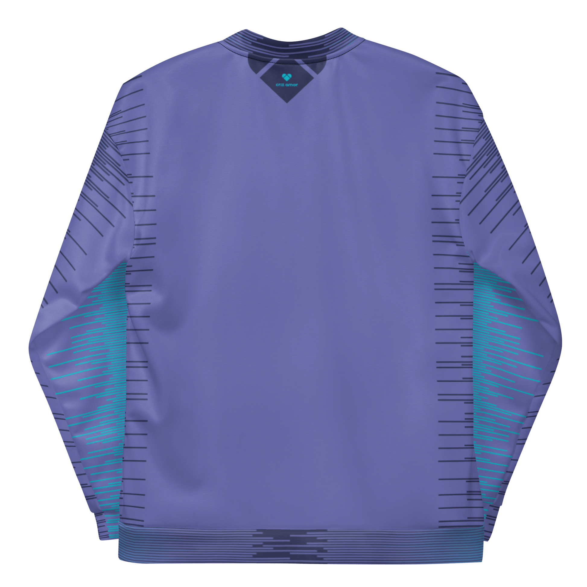 Sporty Gradient Lines: Turquoise Dream Bomber Jacket