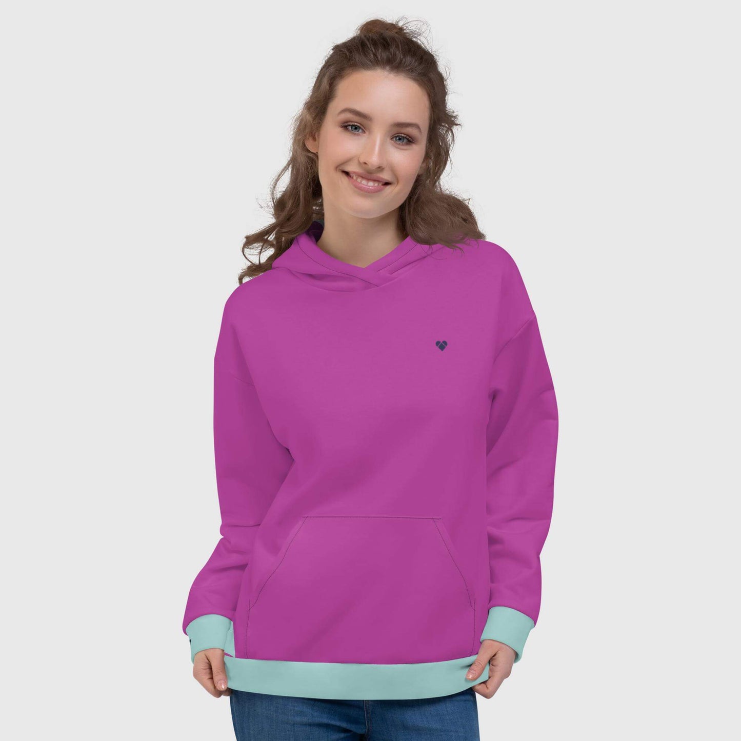 Casual Fucsia Pink Hoodie for Any Occasion | CRiZ AMOR Amor Dual