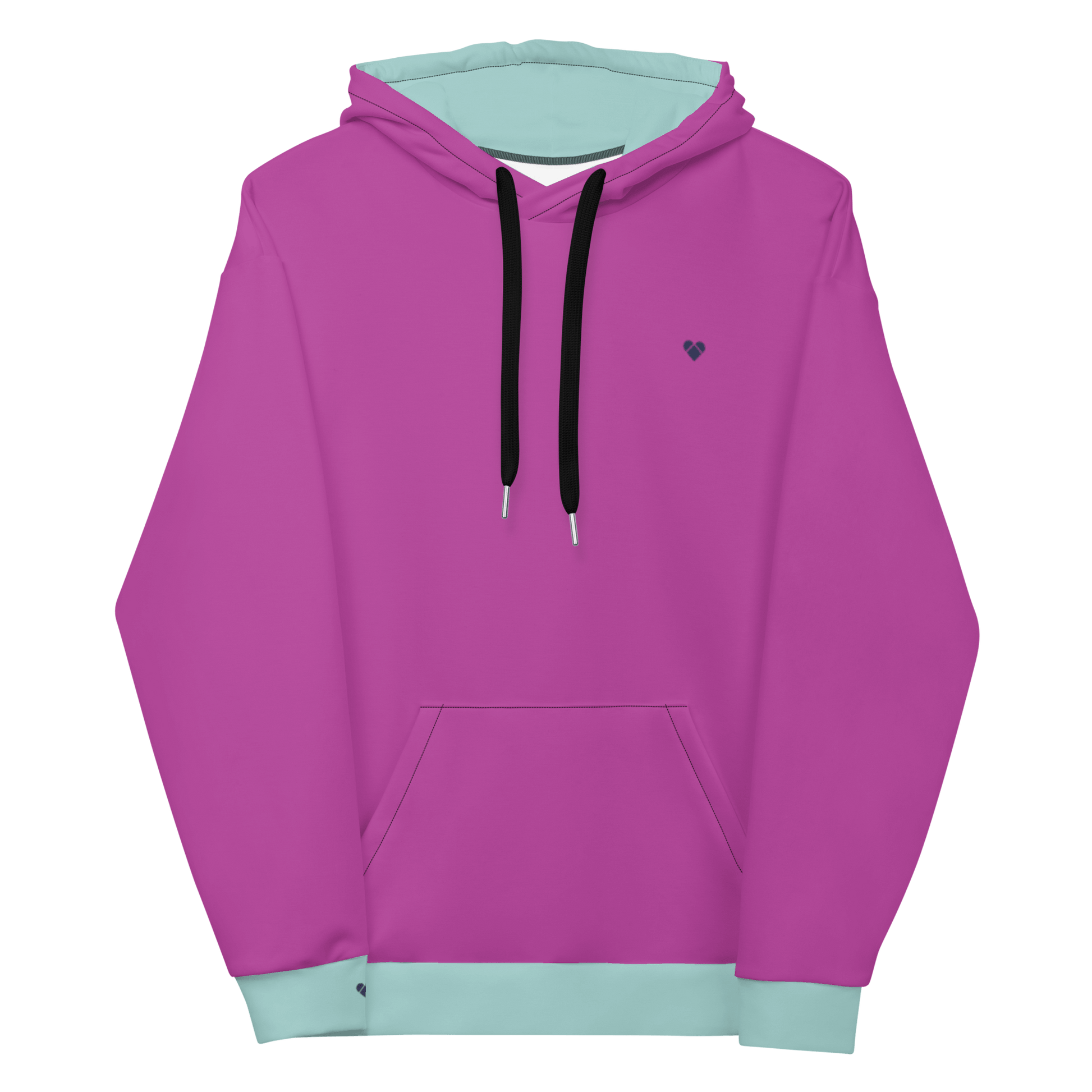 Fucsia Pink Hoodie Dual with Heart Logo | CRiZ AMOR Genderless Capsule Collection