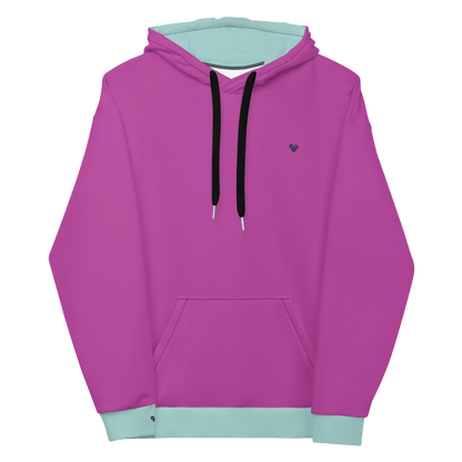 Fucsia Pink Hoodie Dual with Heart Logo | CRiZ AMOR Genderless Capsule Collection