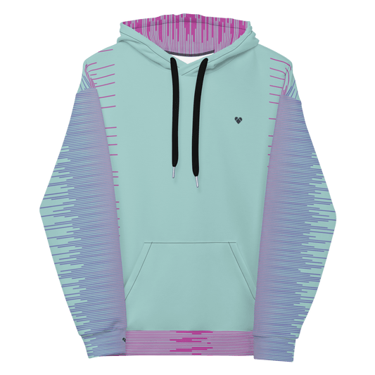 Mint & Fucsia Pink Hoodie Dual, a genderless fashion statement by CRiZ AMOR