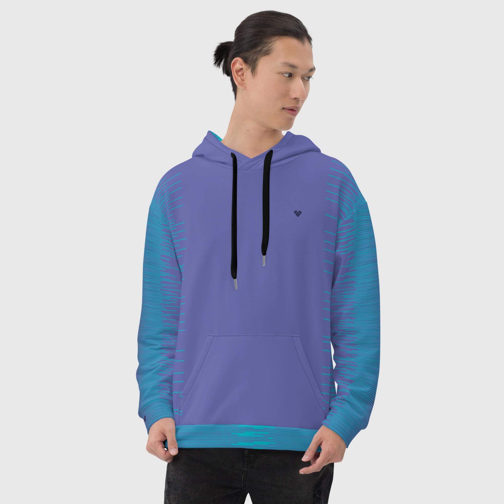 Periwinkle and turquoise hoodie - Amor Dual Collection