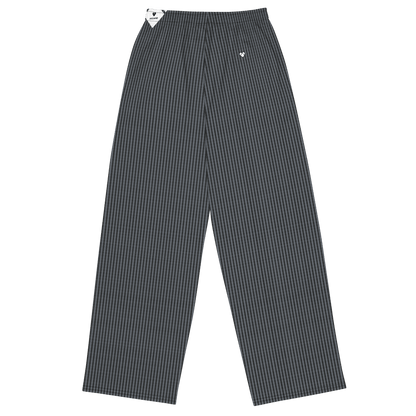 Chic Heart Motif Wide-Leg Pants for All Genders