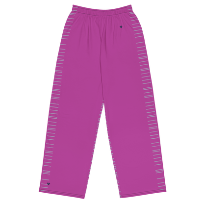 Fucsia Pink Dual Pants with Mint Gradient Stripes