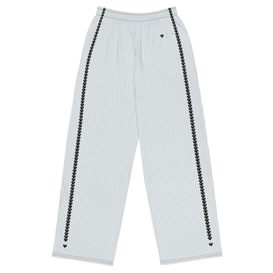 Light Gray Lovogram Pants with Heart Pattern