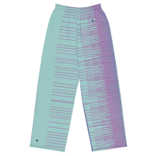 Mint Stripes Dual Pants with Fuchsia Gradient - CRiZ AMOR Fashion