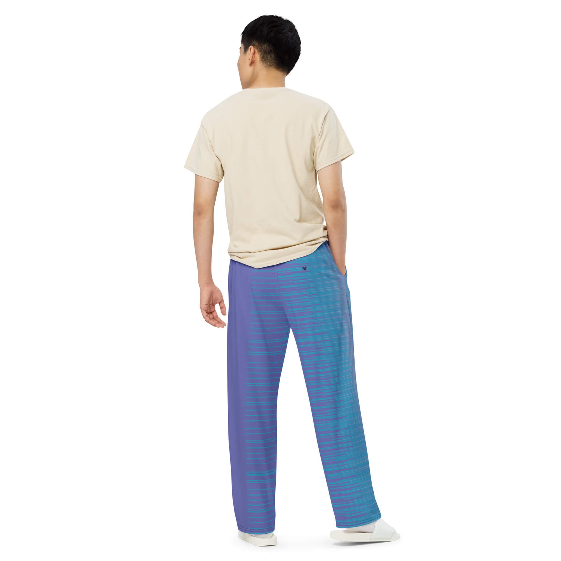 Turquoise gradient stripes adorn Periwinkle Stripes Dual Pants from CRiZ AMOR