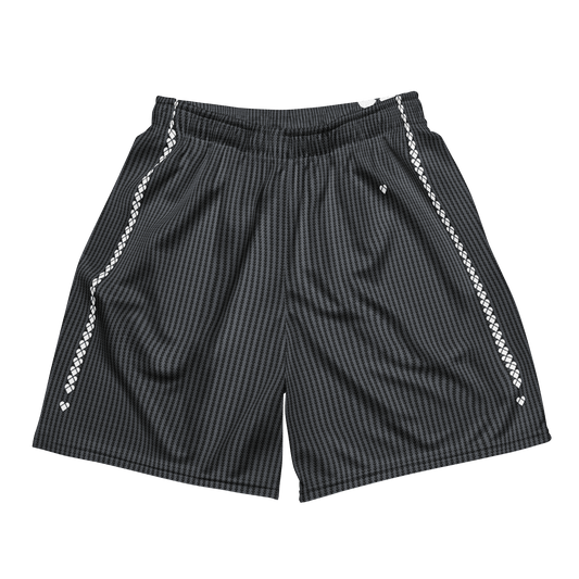 Black Lovogram Mesh Shorts with Heart Logo Accents