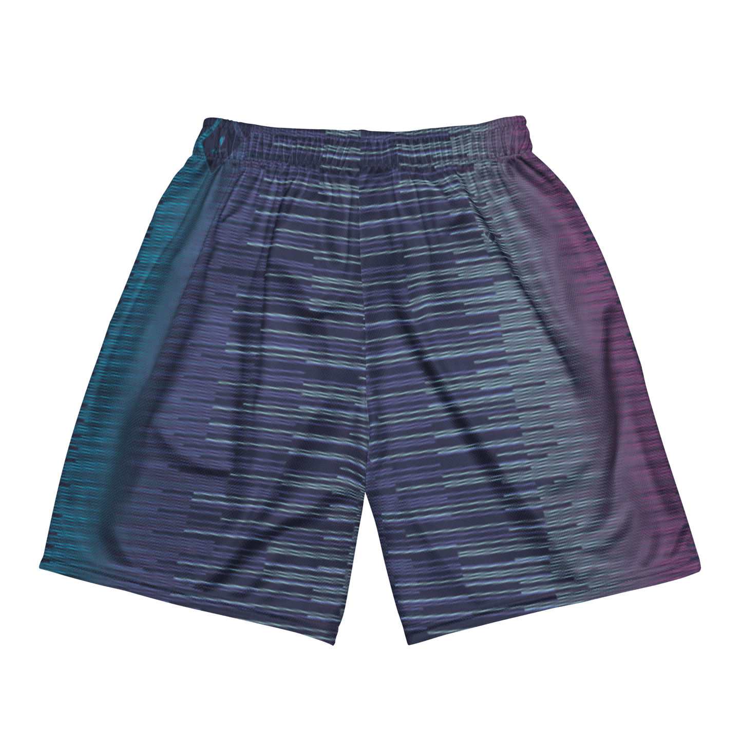 Unisex Fashion: Dark Slate Blue Stripes Mesh Shorts