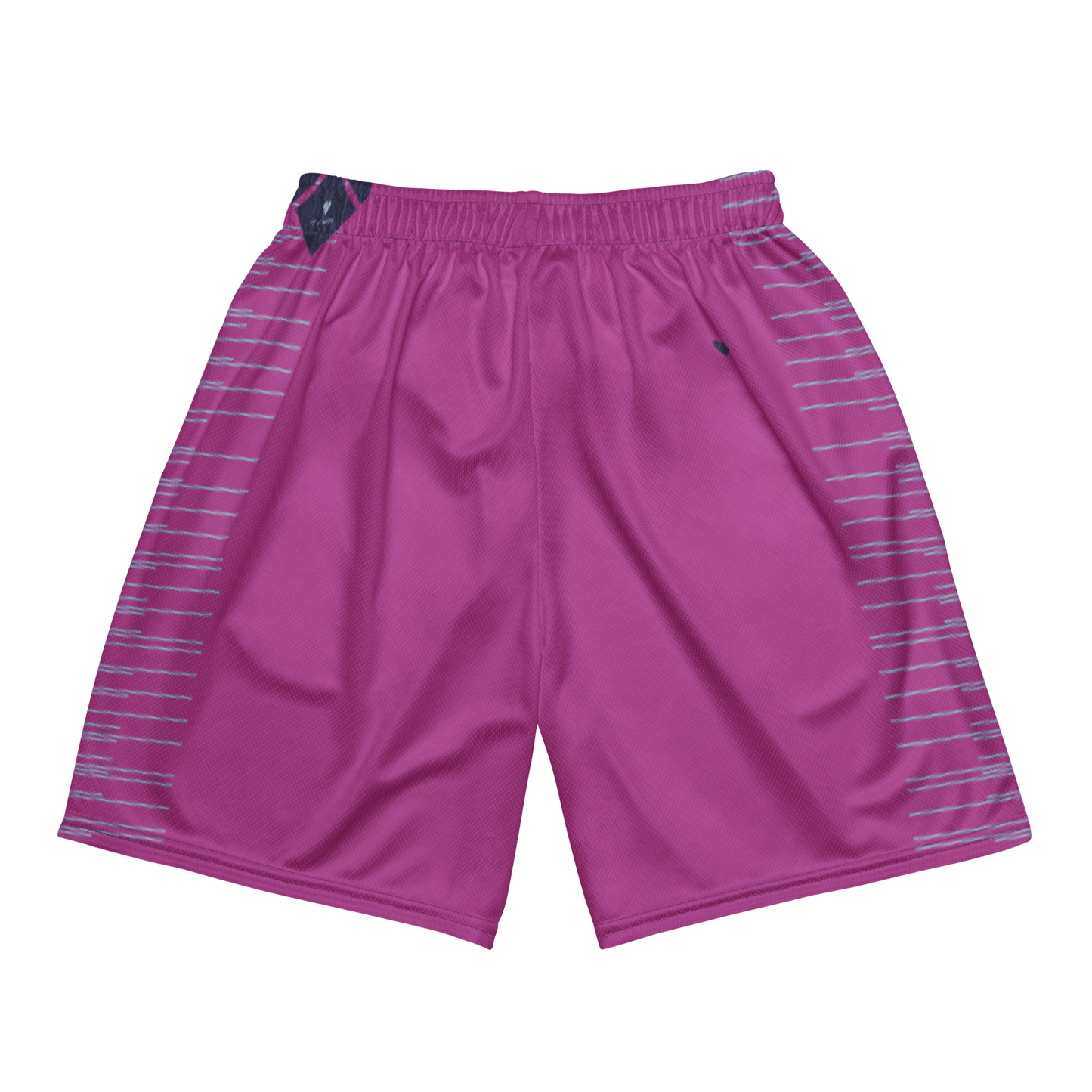 Unique Gradient Stripe Design on Fucsia Pink Dual Mesh Shorts