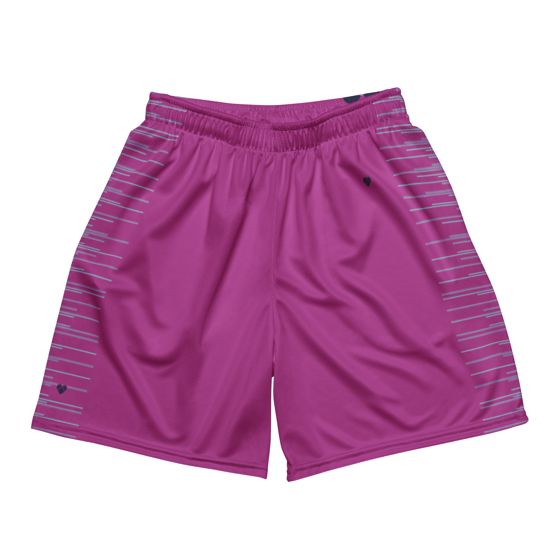 Fucsia Pink Dual Mesh Shorts by CRiZ AMOR, Genderless Sportswear