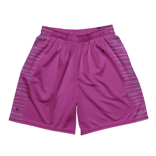 Fucsia Pink Dual Mesh Shorts by CRiZ AMOR, Genderless Sportswear