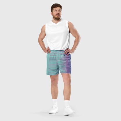 Fuchsia Stripes Mint Athletic Shorts