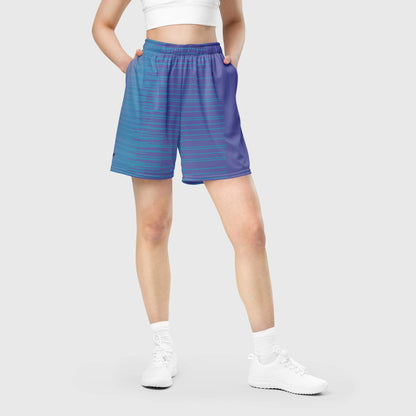 Periwinkle Stripes Dual Mesh Shorts | Genderless | CRiZ AMOR