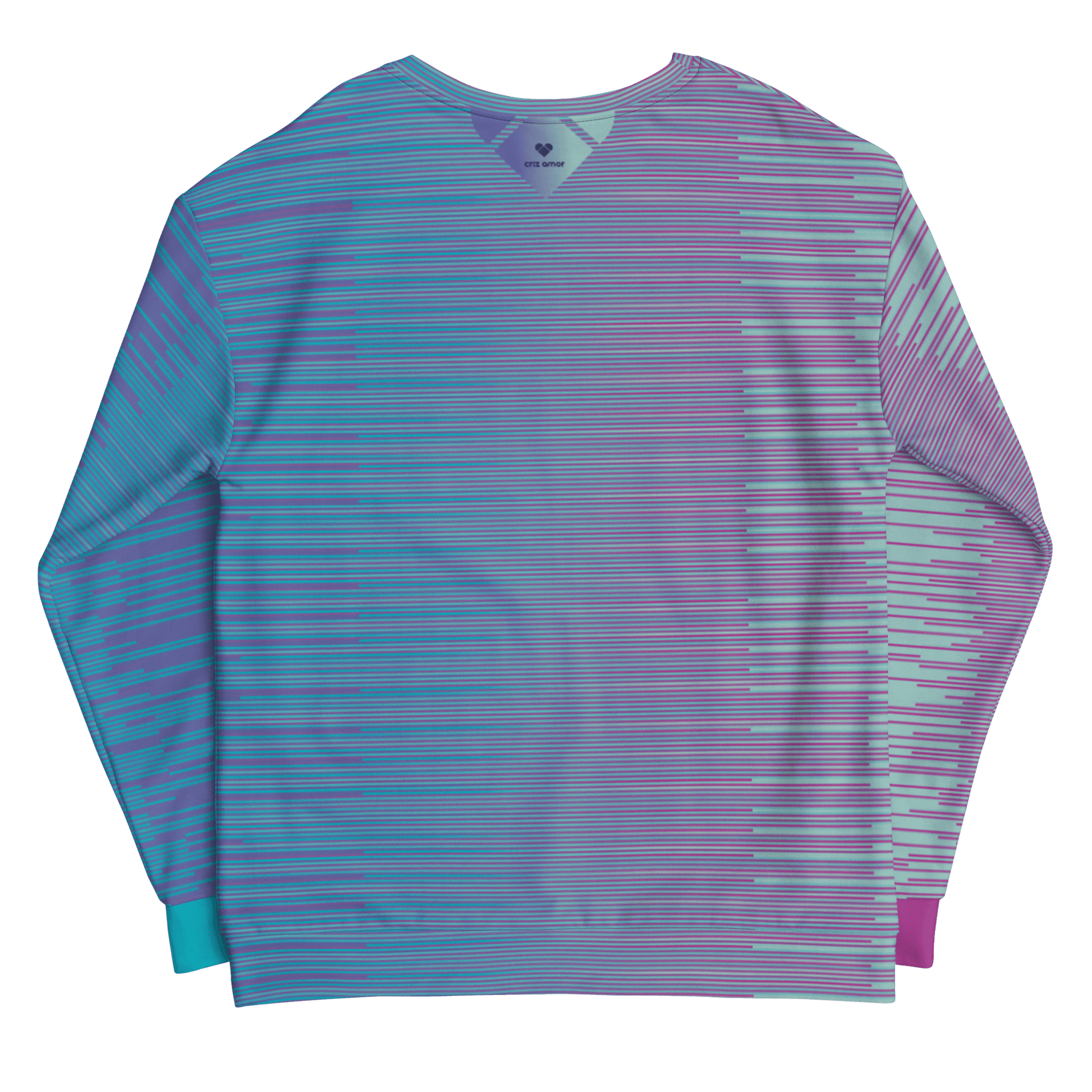 Genderless Designer Sweatshirt by CRiZ AMOR, Dual Stripes Heart