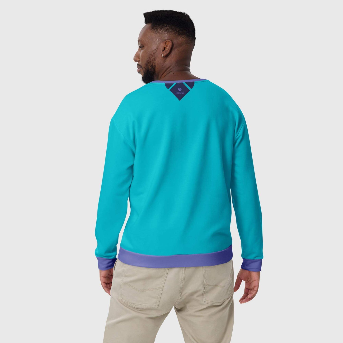 Chic and Casual Turquoise Sweatshirt for Any Occasion | CRiZ AMOR Amor Dual