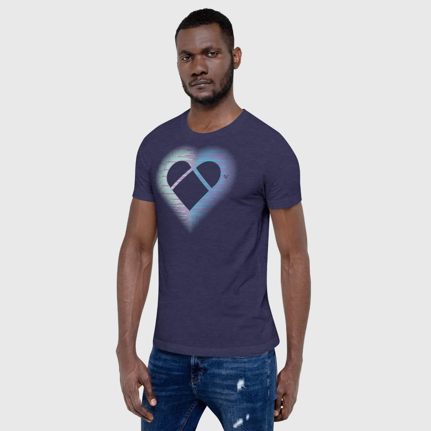 Mint and periwinkle love t-shirt by CRiZ AMOR.