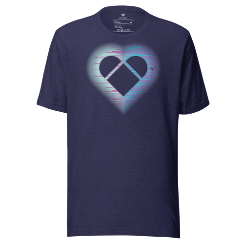 Playera Azul Obscuro con Estampado Corazón Aura Dual | Genderless