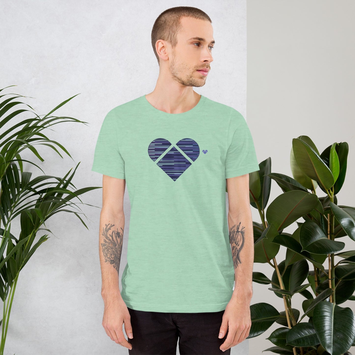 Limited edition Mint Tee with dual blue heart