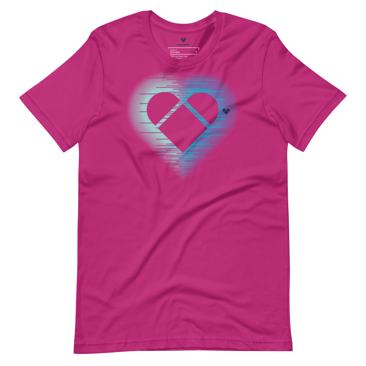 Versatile Pink Tee with Heart Logo for Every Day