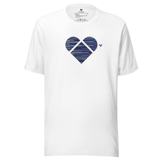 White Tee with Dual Blue Hearts | CRiZ AMOR Love Collection