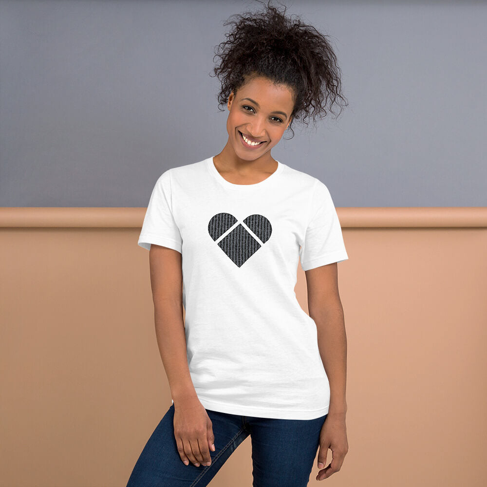 Unleash Style: White Tee with Black Lovogram Heart
