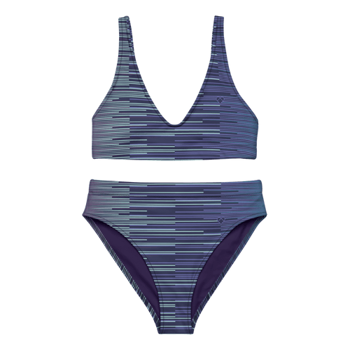 Bikini Azul Obscuro con Rayas Dual| Mujer