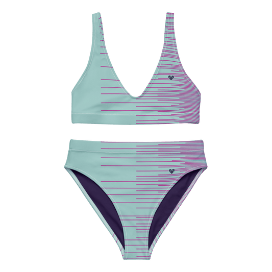 Mint Stripes Dual Bikini, Empowered Women's Beachwear