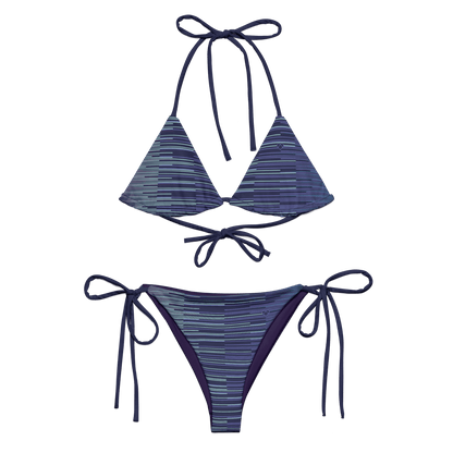CRiZ AMOR Dark Slate Blue Bikini - Unique Empowerment in Stripes