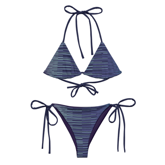 CRiZ AMOR Dark Slate Blue Bikini - Unique Empowerment in Stripes