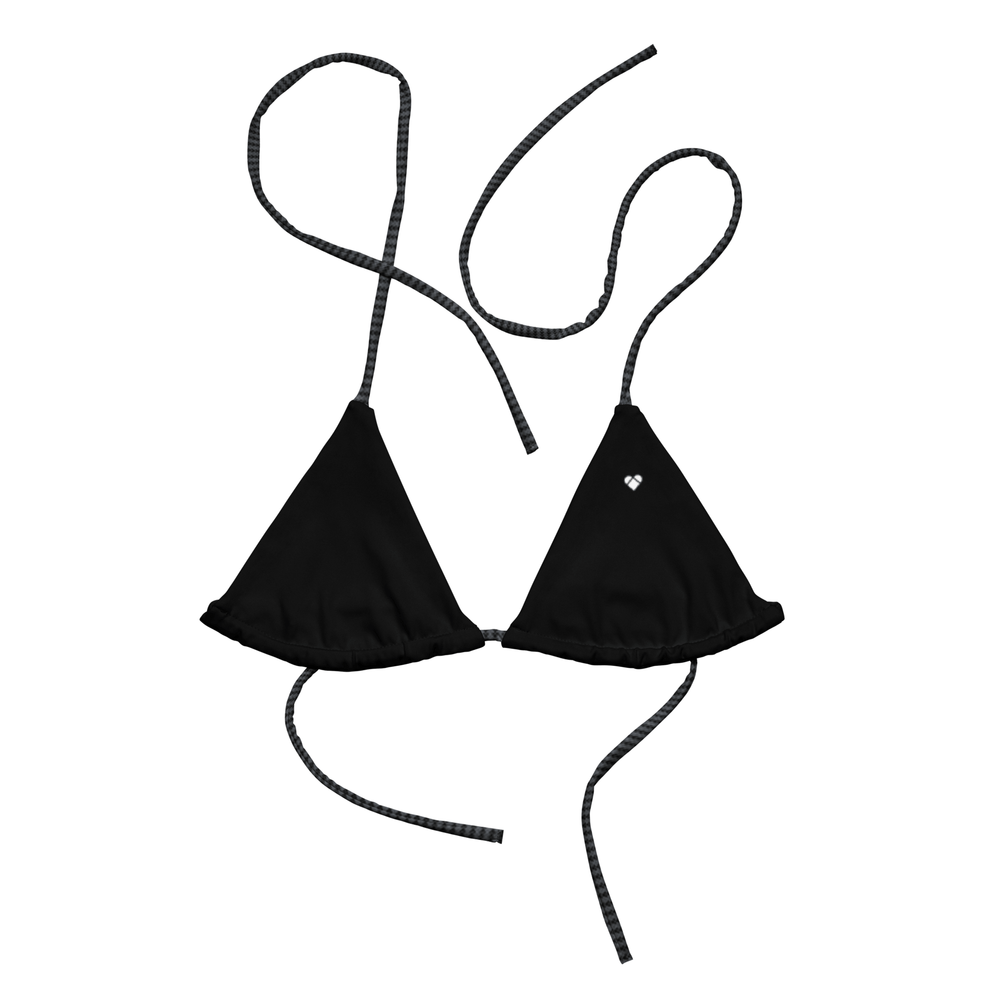Confident Women's Black Lovogram Bikini Top by Amor Primero