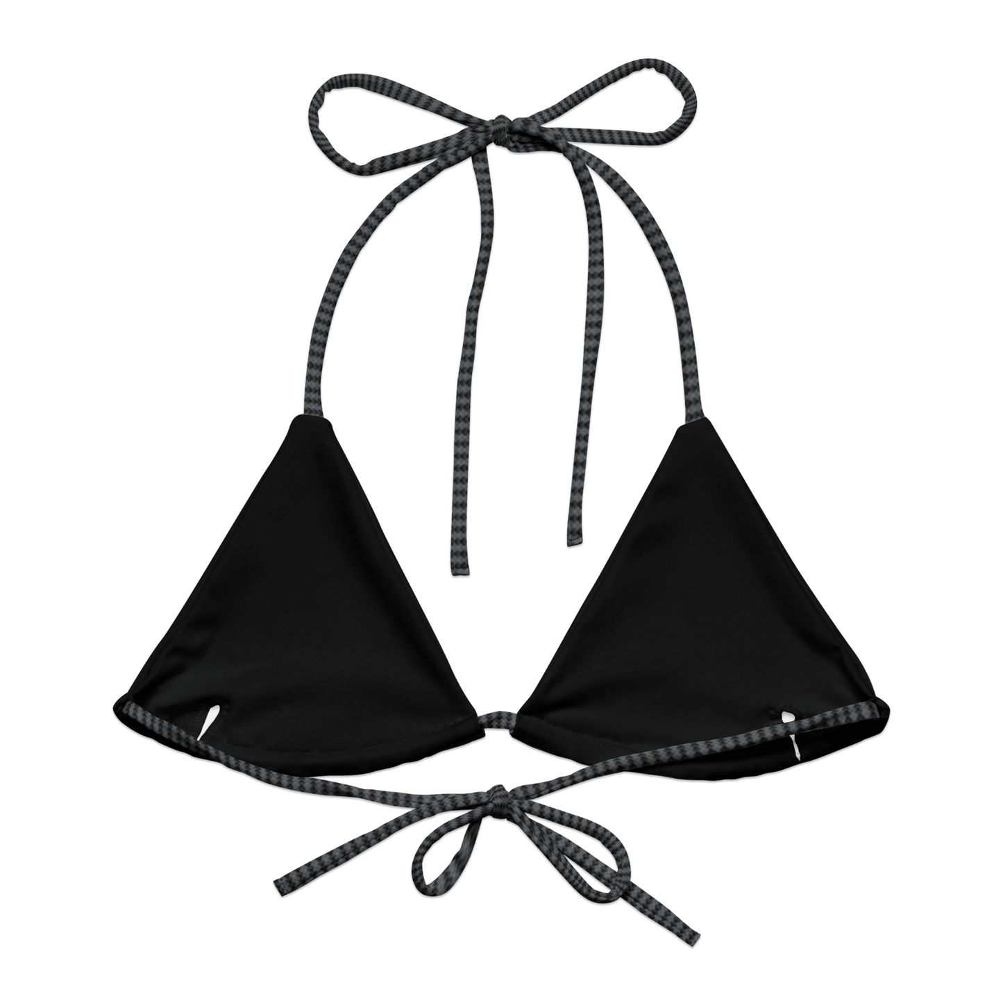 Women's Lovogram String Bikini in Solid Black with Unique Geometric Heart Design
