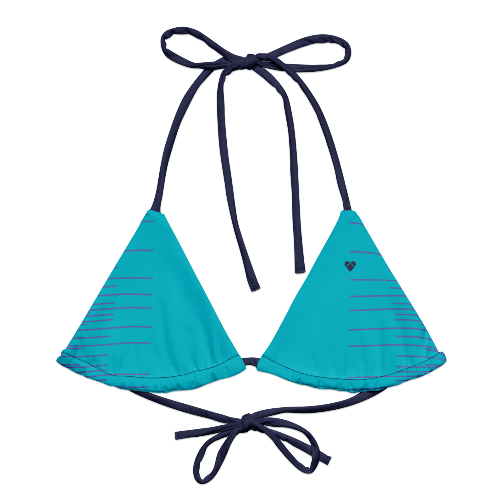Turquoise Dual String Bikini Top - Front View