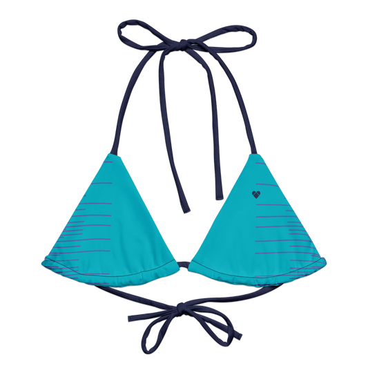 Turquoise Dual String Bikini Top - Front View