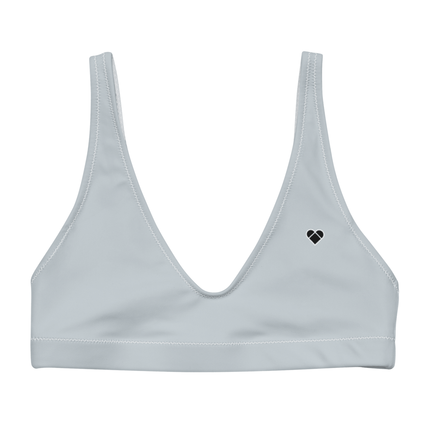 Light Gray Bikini Top with Lovogram Pattern | CRiZ AMOR