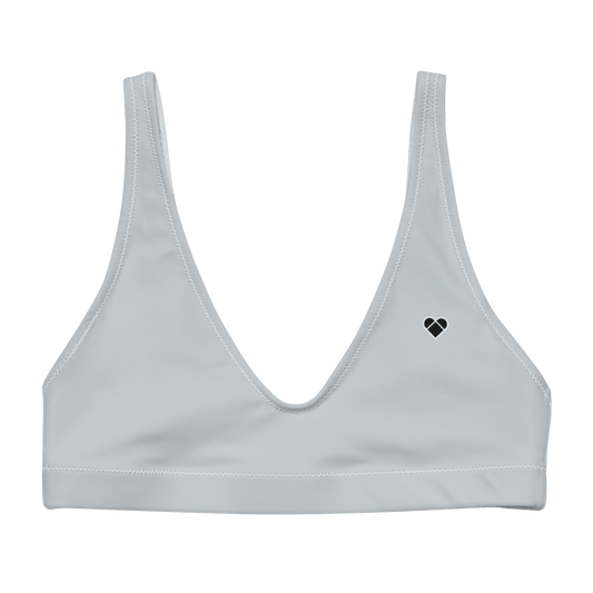 Light Gray Bikini Top with Lovogram Pattern | CRiZ AMOR