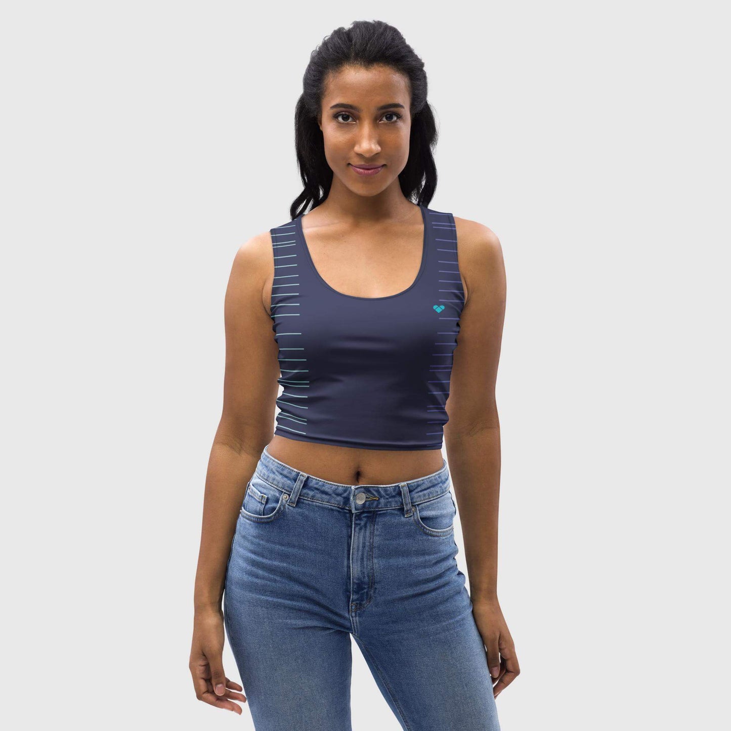 Gradient Patterned Women's Crop in Dark Slate Blue