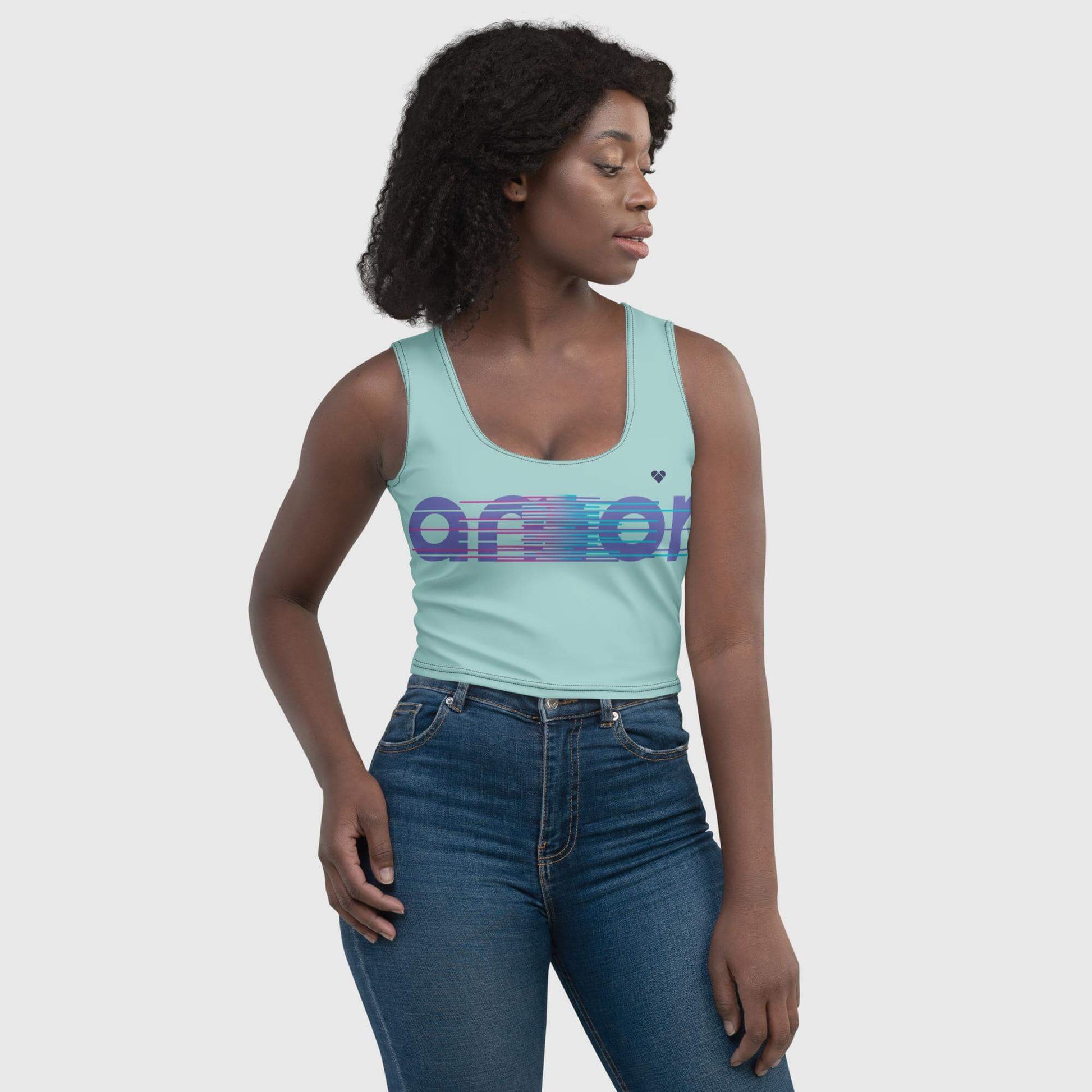 Iconic 'Amor' Logo on Mint Crop Top from CRiZ AMOR